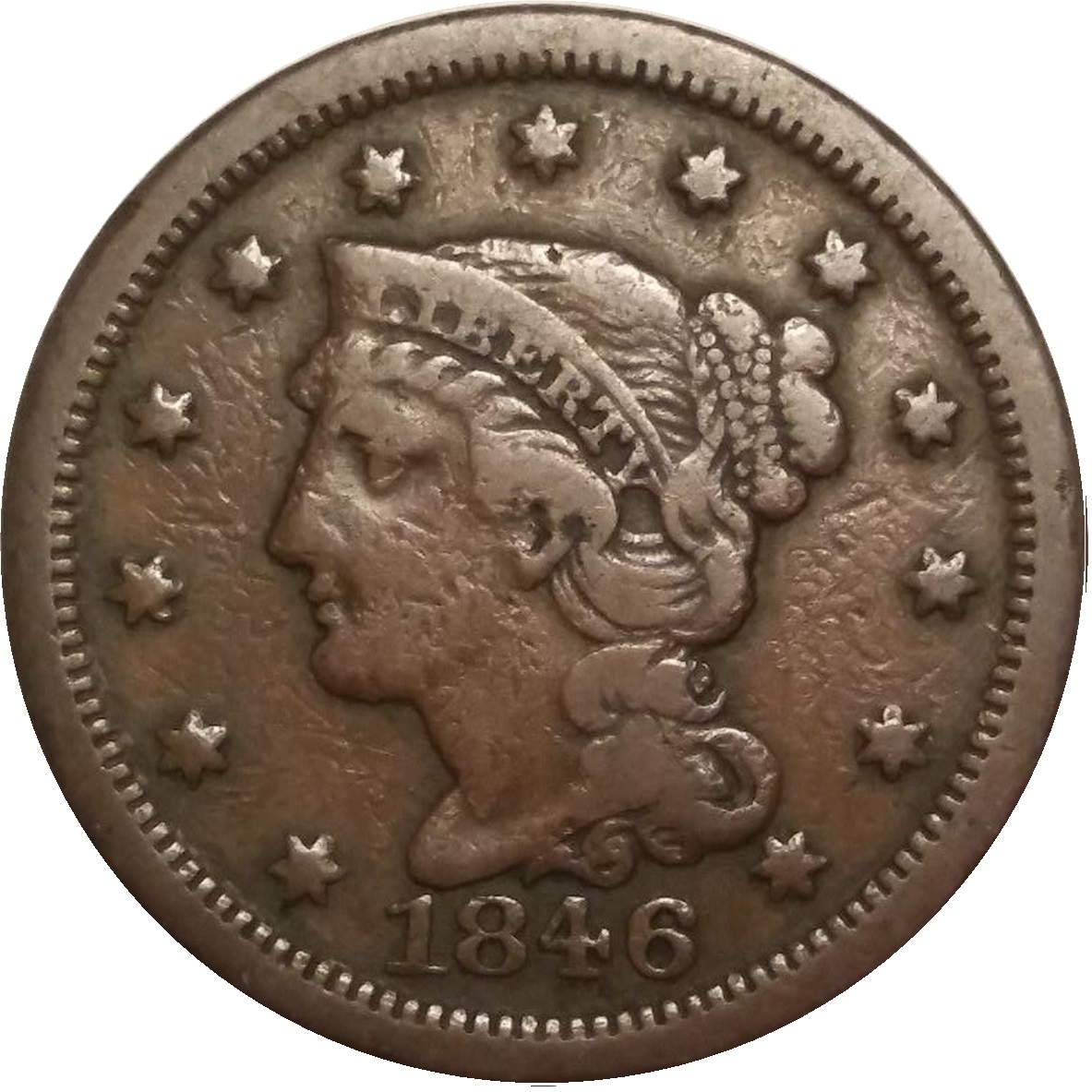 1846-1c-Braided-Hair-Large-Cent-#3